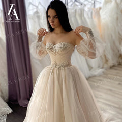 White Bridesmaid Dresses: Beach Wedding Dresses 2 In 1 Sleeve A-Line Bridal Gown