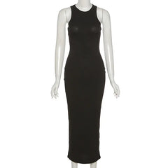 Knitted Autumn Black Maxi Dress Women Party Bodycon Long Dress
