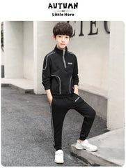 Spring Autumn Teenager Boys Clothing Sets Child Fashion Letter Sweatshirt + Pants 2Pcs Kids Tracksuit 4 5 6 7 8 9 10 11 12 Years