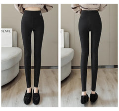 Winter Women Pants Thermal Fleece Thicken Leggings High Waist Ribbed Leggings