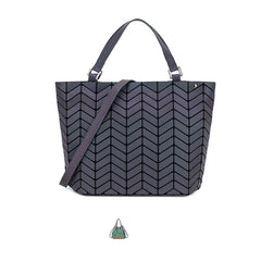 Luminous reflective Bag Geometric Tote Folding Shoulder Bags for women