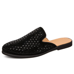 Men's Rhinestones Dress Shoes Luxury Italian Style Fashion Men Formal Shoes