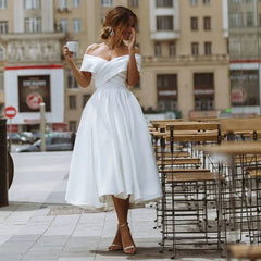 White Bridesmaid Dresses: Dress Vision Vestidos Satin Sleeves Wedding Party Dresses