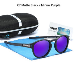 Sunglasses Men Flexible TR90 Frame Keyhole Bridge Mirror Coating