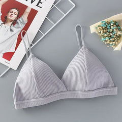 Women Cotton Bras Push Up Bralette Solid Color Lingerie Seamless Brassiere