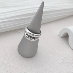 925 Sterling Silver Rings Party Jewelry Vintage Charm Double Layer