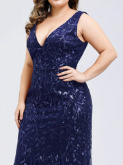 Homecoming Dresses: Plus Size Sleeveless Cocktail Dress V Neck Prom Gowns