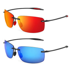 Sunglasses for Men: Orange Male Driving Rectangle Ultralight Frame Sunglasses