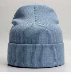 Unisex Beanie Autumn Winter Wool Blends Soft Warm Knitted Cap Men Women