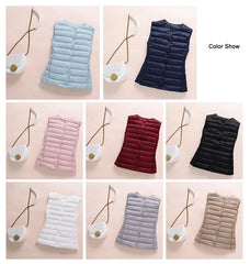 Ultralight Down Vest Women Single-breasted Sleeveless Female Duck Down Waistcoat