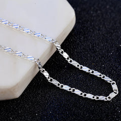 925 Sterling Silver 16/18/20/22/24/26/28/30 Inch 2mm Charm Chain Necklace