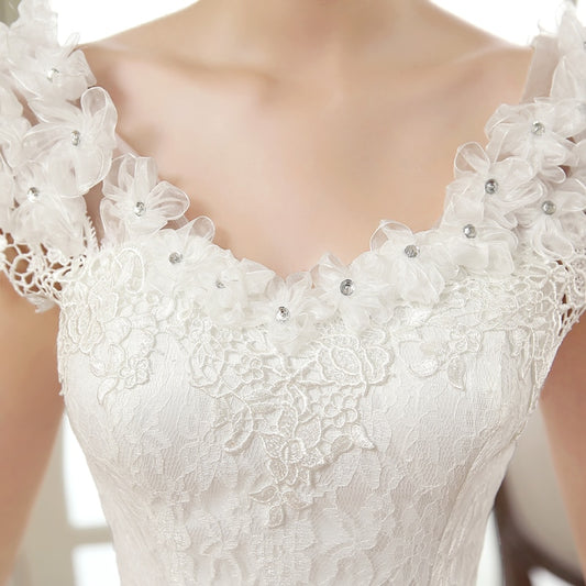 White Bridesmaid Dresses: Large Size Wedding Dress Ball Gowns Bride Embroidery