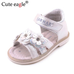 Summer Kids Sandals for Girls Baby Sandals Soft Leather Flowers Princess