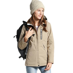 USB Heated Jacket Men Women Waterproof Jacket Down Cotton Hiking Coat