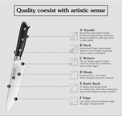 5" Inch Utility Knife GERMAN 1.4116 Steel Best Kitchen Knife Parer Fruit Knife