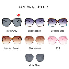 Sunglasses Women Brand Designer Retro Frame Big Sun Glasses Female