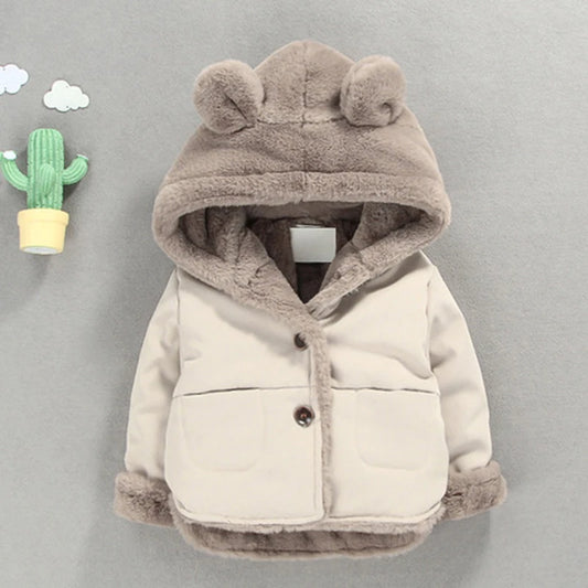 Baby Girls Jackets for Infants Thick Coats Girls Warm Hooded Velvet Jacket