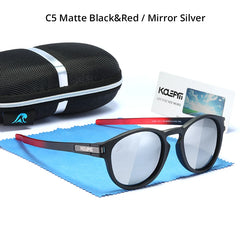 Sunglasses Men Flexible TR90 Frame Keyhole Bridge Mirror Coating