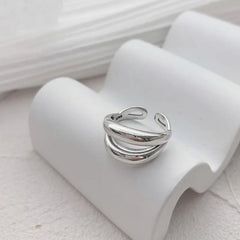 925 Sterling Silver Rings Party Jewelry Vintage Charm Double Layer