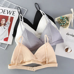 Women Cotton Bras Push Up Bralette Solid Color Lingerie Seamless Brassiere