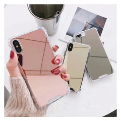 Mirror TPU Phone Case For iphone 15 14 13 12 11 Pro XS MAX XR Shockproof Back Cover Case For iphone 7 8 6s plus SE2020