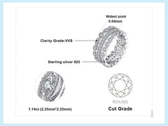 JewelryPalace 3 Pcs 925 Sterling Silver Yellow Rose Gold Band Ring Set Women