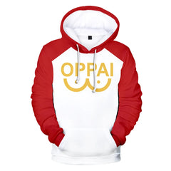 Anime Saitama Oppai Hoodie Hooded Sweatshirt Hoodie Cosplay Costume