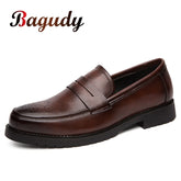 Retro Men Dress Shoes Brogue Style Party Leather Formal Shoes Wedding Shoes