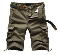 Men's Baggy Multi Pocket Military Cargo Shorts Mens Cotton Khaki Mens