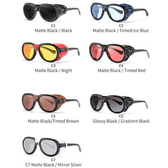 Pilot Sunglasses Men and Women Soft Leather Shield Glasses