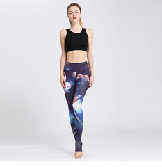 Cloud Hide Yoga Pants Women High Waist Trainer Sports Leggings Long Tights Floral