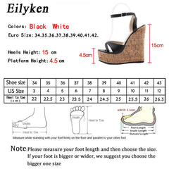 Summer White Women's High Heels Hollow Out Sandals Platform Buckle
