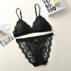 Women Lace Bra And Panties Set Floral Lace Bralette Embroidery Lace Underwear Set