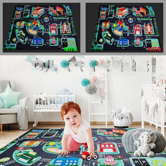 LED Play Carpets for Kids, Road Lighter Rugs, Car Area Rugs, Anti-slip Floor Mat