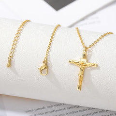 Christian Jesus Cross Necklace For Women Men Stainless Steel Chains Choker Religion