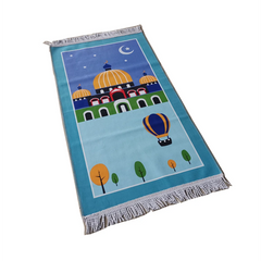Muslim Prayer Rug Kids Children Islamic Mat Educational Janamaz Girl Boy Salah Child