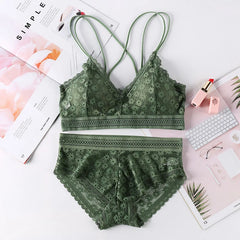 Women Lace Bras Set Backless Bralette Seamless Underwear Lace Top Lingerie