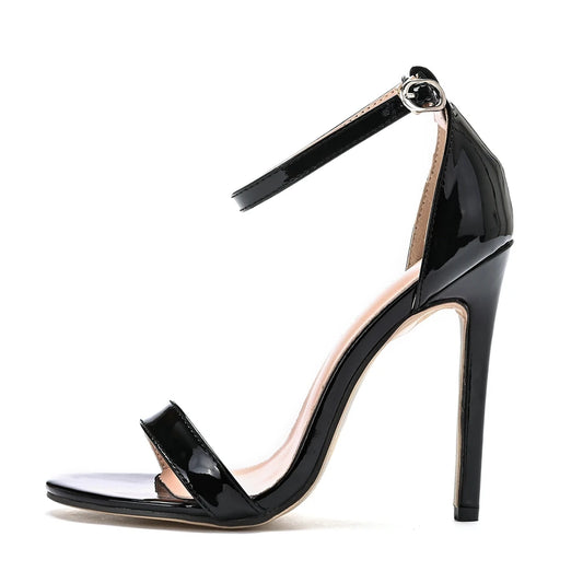 Crystal Queen Black Women Dress Sandals Fashion 11CM Spike High Heel