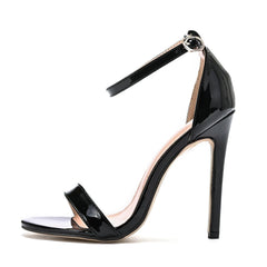 Crystal Queen Black Women Dress Sandals Fashion 11CM Spike High Heel