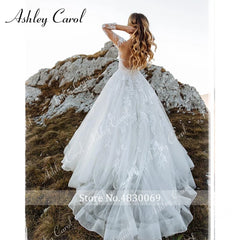 White Bridesmaid Dresses: Wedding Dresses For Women Appliques Tulle Backless