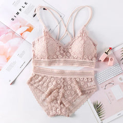 Women Lace Bras Set Backless Bralette Seamless Underwear Lace Top Lingerie