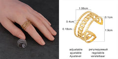 Fashion Euramerican Gold Colour Ring Rings Women Ring Stainless Steel Ring Woman
