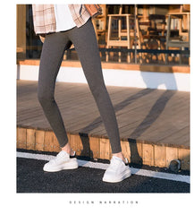 Ribbed Leggings For Women High Waist Autumn Winter Warm Legging Cotton