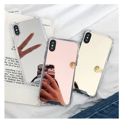 Mirror TPU Phone Case For iphone 15 14 13 12 11 Pro XS MAX XR Shockproof Back Cover Case For iphone 7 8 6s plus SE2020