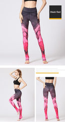 Cloud Hide Yoga Pants Women High Waist Trainer Sports Leggings Long Tights Floral