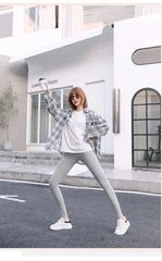 Ribbed Leggings For Women High Waist Autumn Winter Warm Legging Cotton