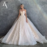 White Bridesmaid Dresses: Wedding Dress Appliques Ball Gown Court Train Bridal Dresses