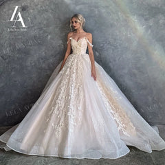 White Bridesmaid Dresses: Wedding Dress Appliques Ball Gown Court Train Bridal Dresses