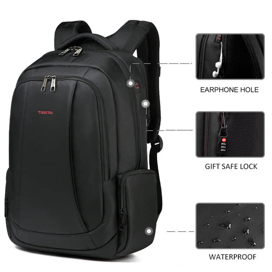 Tigernu Waterproof Nylon Backpack Female Men's Backpack For 15.6 Laptop Notebook Bag Mochilas School Backpacks Bag Male Knapsack