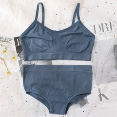 Women Bra Briefs Set Seamless Bra And High Waist Panties Set Underwear Female